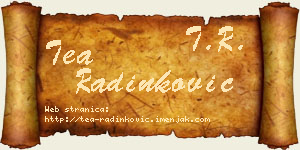 Tea Radinković vizit kartica